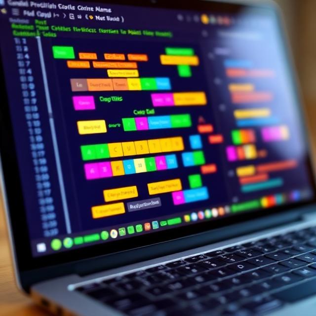 Pantalla de programación con bloques de colores